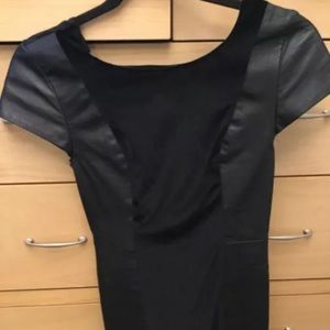 Alice and Olivia black leather velvet dress XS